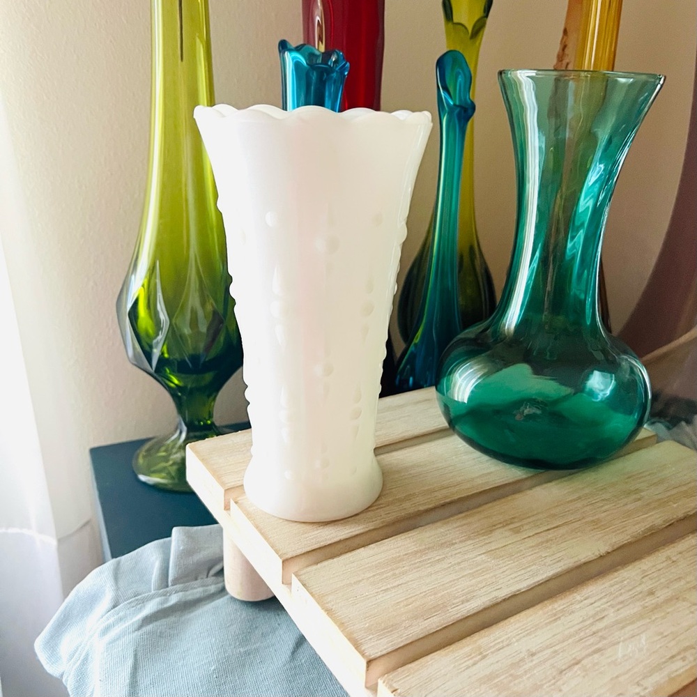 Fenton Hobnail Milk Glass Vase